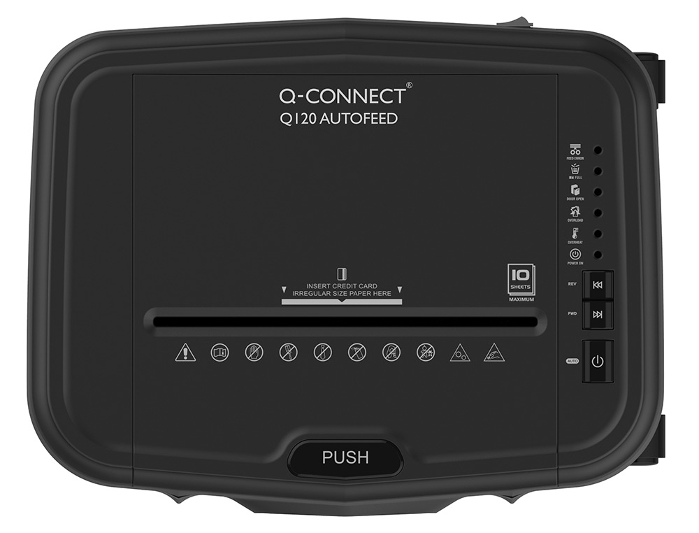 DESTRUCTORA DE DOCUMENTOS Q-CONNECT CAPACIDAD DE CORTE 120 H AUTO / 10 H MANUAL DESTRUYE GRAPAS CLIPS Y