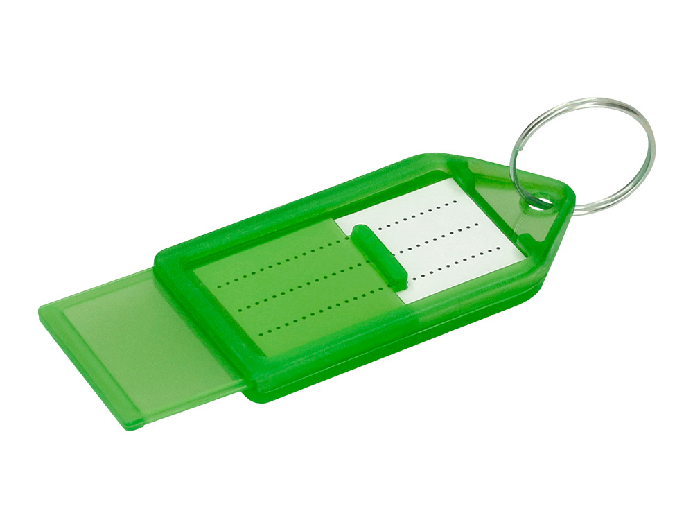 LLAVERO PORTAETIQUETAS Q-CONNECT PREMIUM COLOR VERDE CAJA DE 40 UNIDADES