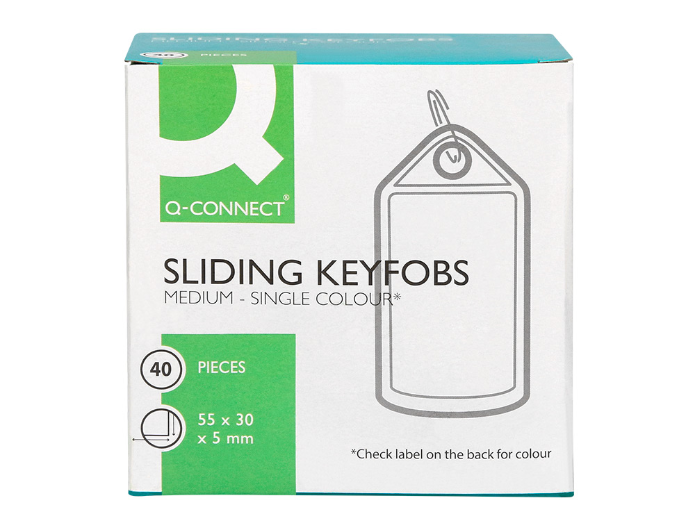 LLAVERO PORTAETIQUETAS Q-CONNECT PREMIUM COLOR VERDE CAJA DE 40 UNIDADES