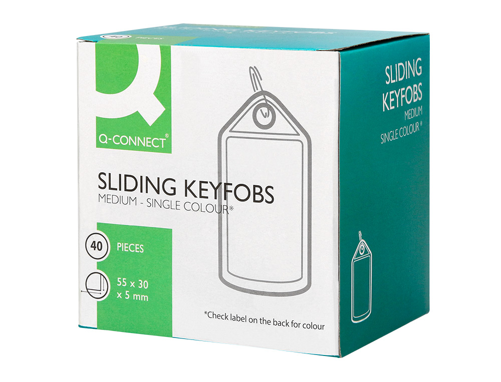 LLAVERO PORTAETIQUETAS Q-CONNECT PREMIUM COLOR VERDE CAJA DE 40 UNIDADES