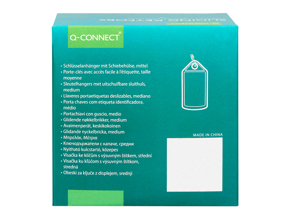 LLAVERO PORTAETIQUETAS Q-CONNECT PREMIUM COLOR VERDE CAJA DE 40 UNIDADES