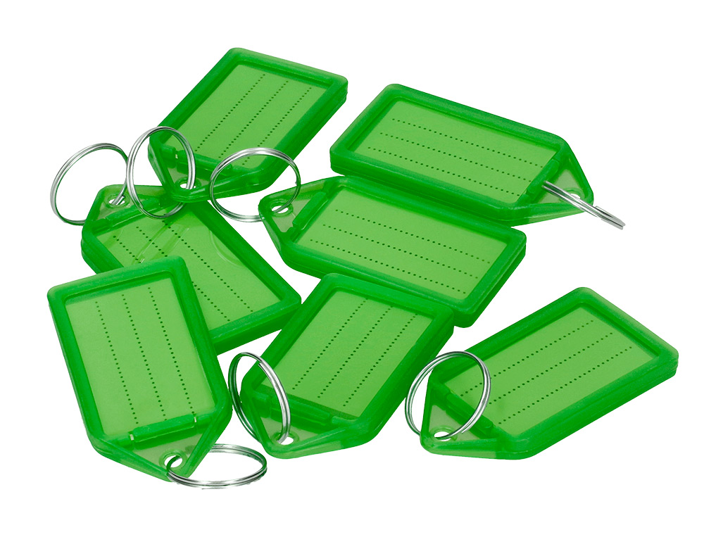 LLAVERO PORTAETIQUETAS Q-CONNECT PREMIUM COLOR VERDE CAJA DE 40 UNIDADES