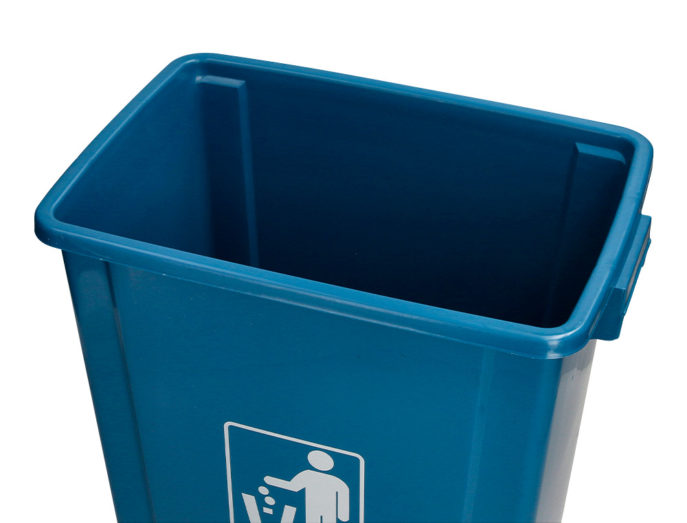 PAPELERA CONTENEDOR Q-CONNECT PLASTICO CON TAPA DE BALANCIN 20 LITROS AZUL 340X240X450 MM