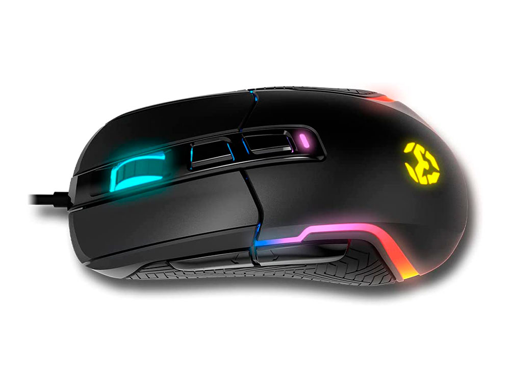 RATON KROM KICK GAMING RGB OPTICO 800-6200 DPI 7 BOTONES ILUMINACION LED RGB RAINBOW