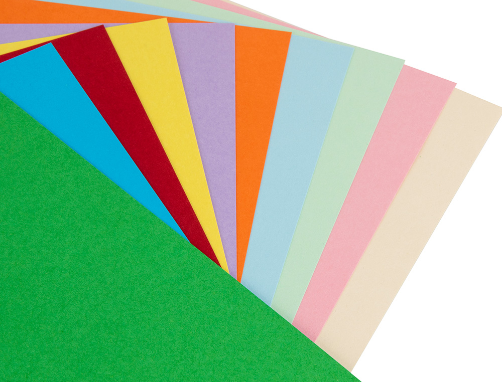 CARTULINA LIDERPAPEL 50X65 CM 180G/M2 25 COLORES SURTIDOS PAQUETE DE 25 HOJAS