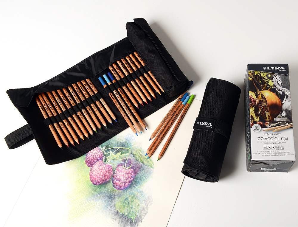 LAPICES DE COLORES LYRA REMBRANDT POLYCOLOR 24 COLORES SURTIDOS EN ESTUCHE DE TELA ENROLLABLE