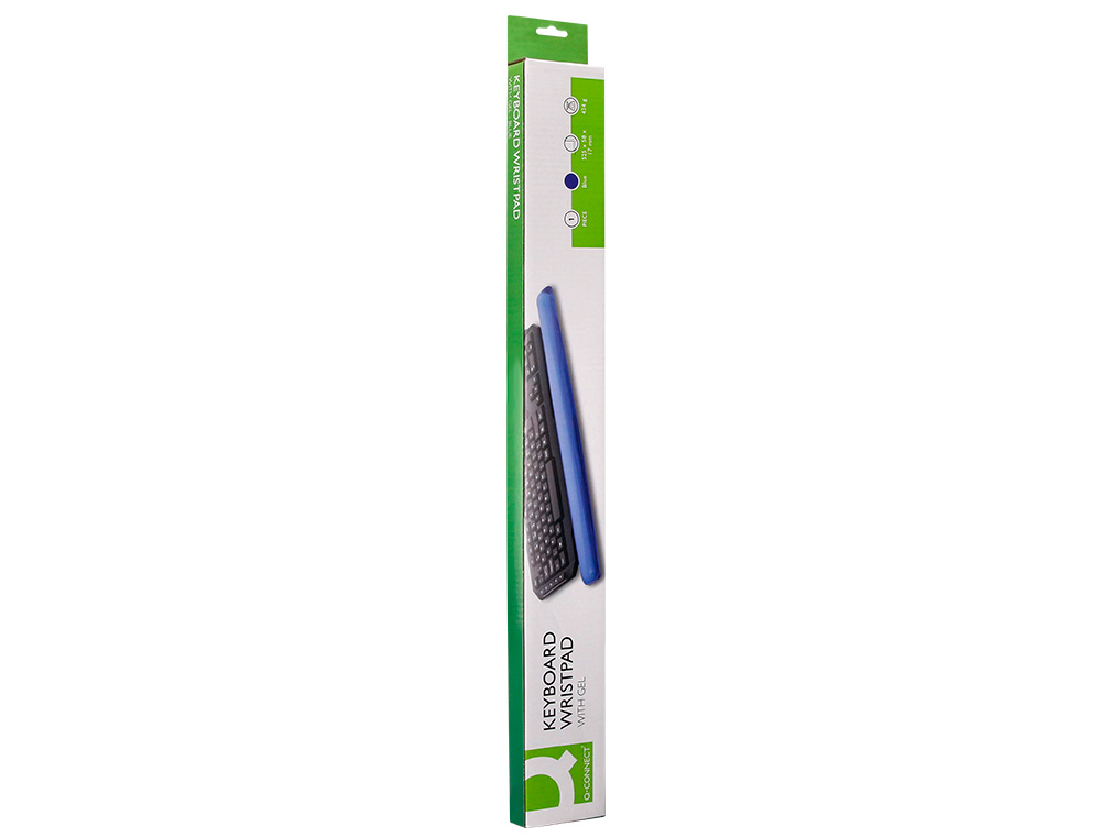 REPOSAMUÑECAS Q-CONNECT DE GEL PARA TECLADO COLOR AZUL 525X58X17 MM