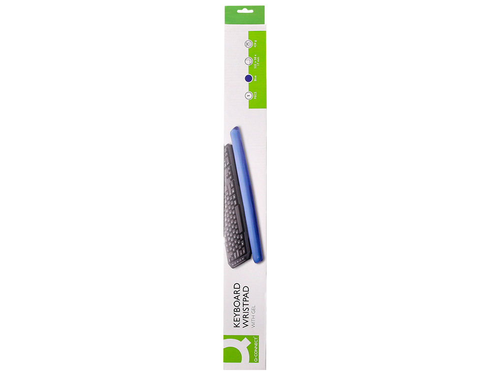 REPOSAMUÑECAS Q-CONNECT DE GEL PARA TECLADO COLOR AZUL 525X58X17 MM