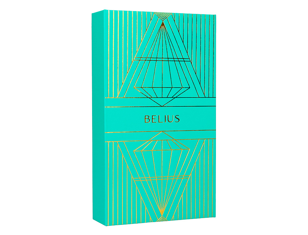 PLUMA Y ESTUCHE BELIUS SOIREE COLOR ART DECO TURQUESA DORADO TINTA AZUL CAJA DE DISEÑO