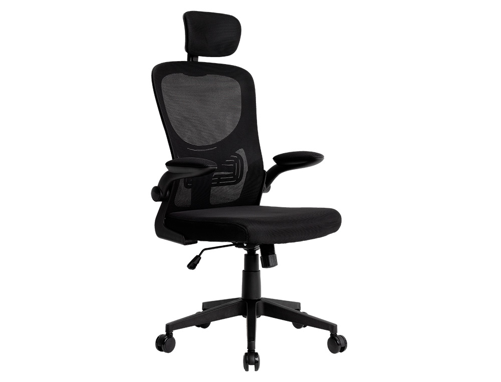 SILLA Q-CONNECT ERGONOMICA PAL ERMO MALLA BASE NYLON ALT MAX 1300 ANC 610 PROF 600 RUEDAS PREMIUM COLOR NEGRO
