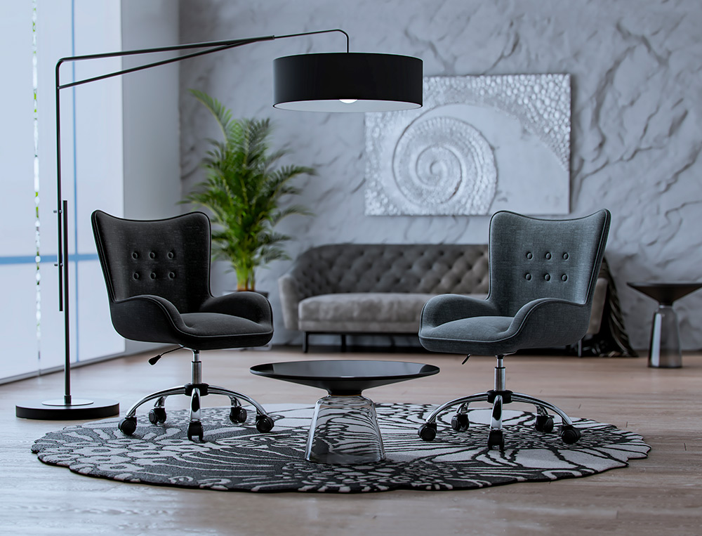 SILLA Q-CONNECT ESCRITORIO MES SINA BASE METALICA ALT MAX 960 ANC 570 PROF 620 RUEDAS PREMIUM COLOR GRIS