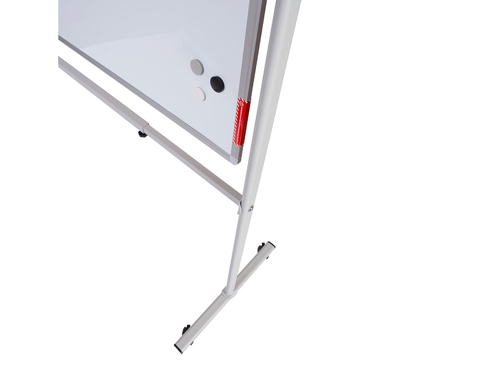 PIZARRA BLANCA ROCADA ACERO VITRIFICADO MAGNETICO MARCO ALUMINIO DOBLE CARA VOLTEABLE 90X120 CM