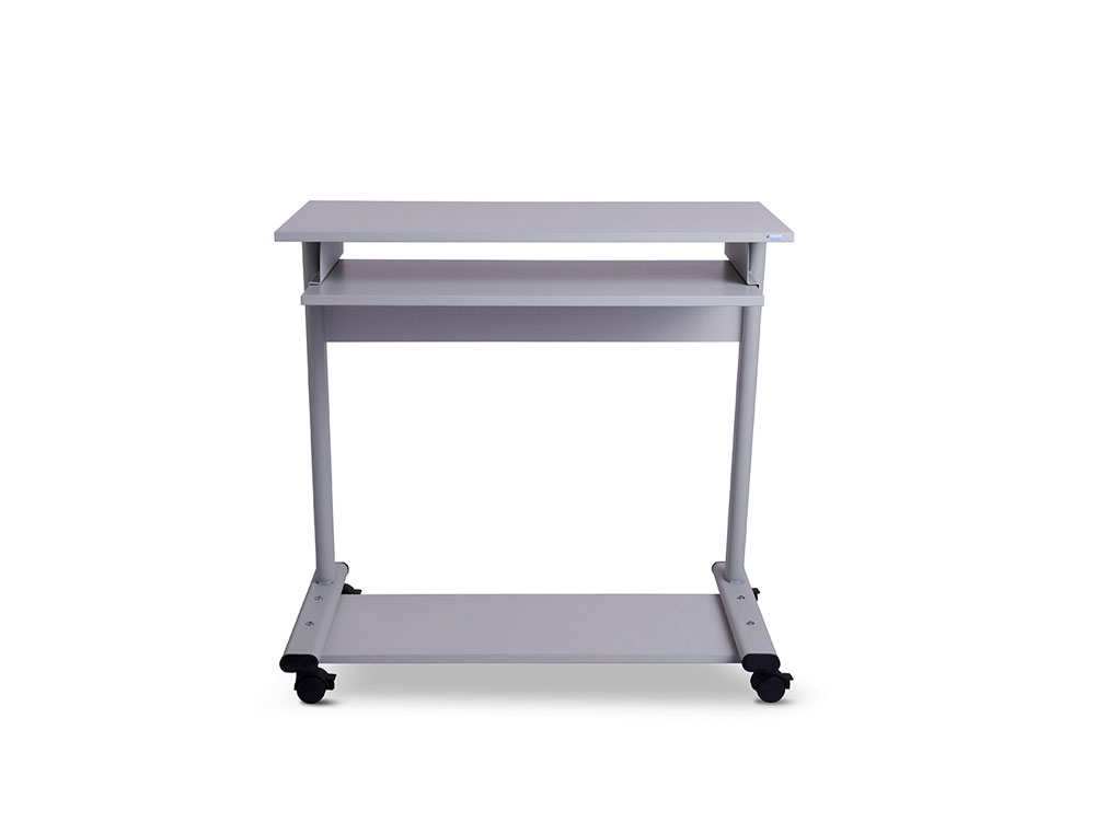 MESA ORDENADOR ROCADA RD-9100 SISTEMA BLOQUEO CON RUEDAS ESTRUCTURA METALICA CON BANDEJA TECLADO EXTRAIBLE