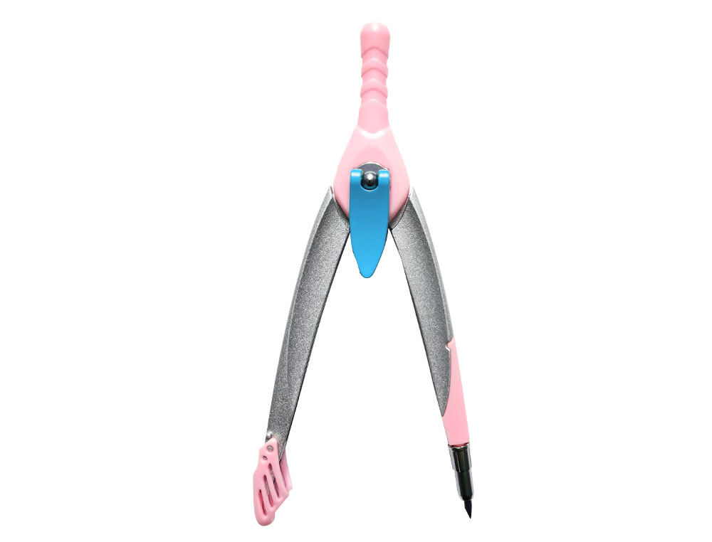 COMPAS LIDERPAPEL LOCK DEVICE CON ADAPTADOR UNIVERSAL Y TUBO DE MINAS COLOR ROSA CLARO