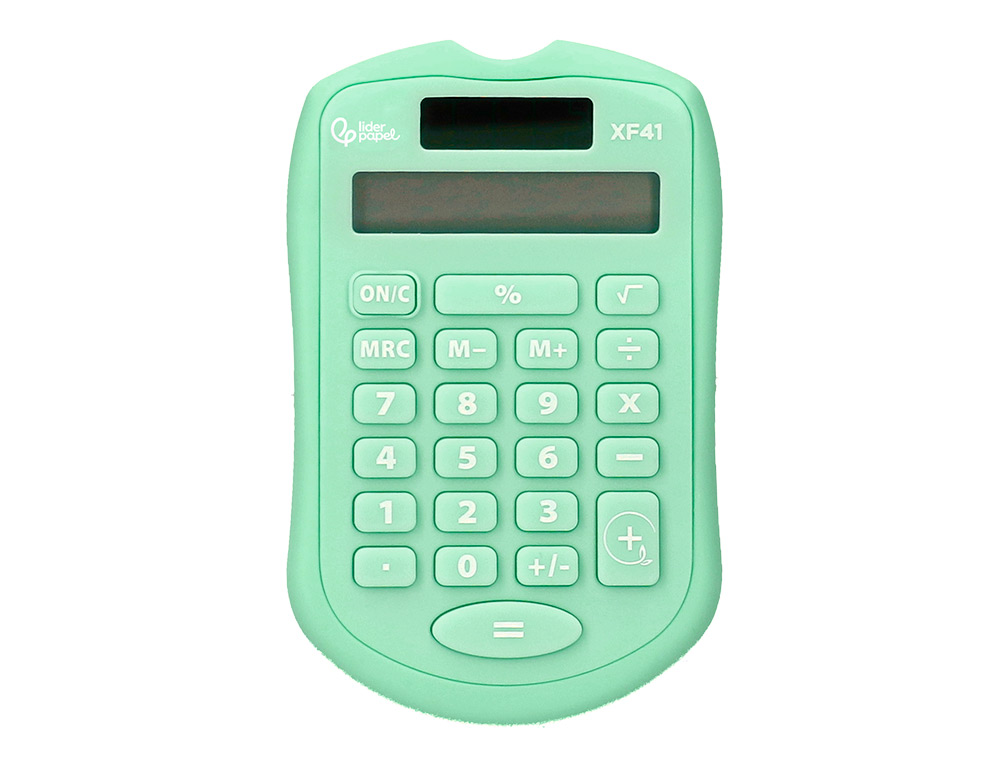 CALCULADORA LIDERPAPEL BOLSILLO XF42 8 DIGITOS SOLAR Y PILAS COLOR VERDE 94X59,5X10,5MM