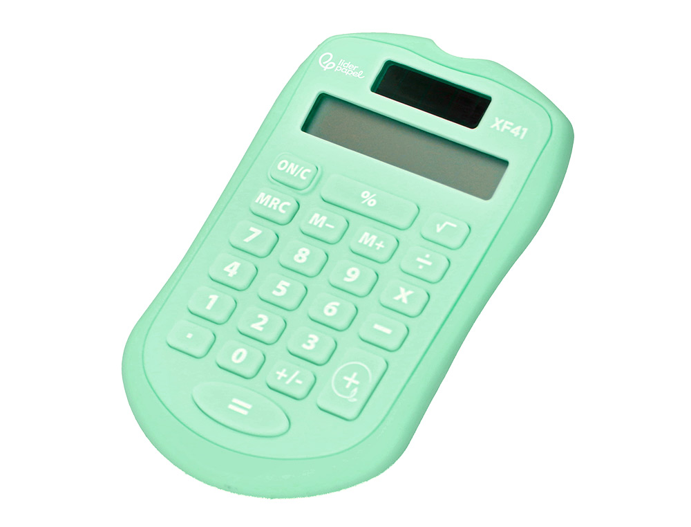 CALCULADORA LIDERPAPEL BOLSILLO XF42 8 DIGITOS SOLAR Y PILAS COLOR VERDE 94X59,5X10,5MM