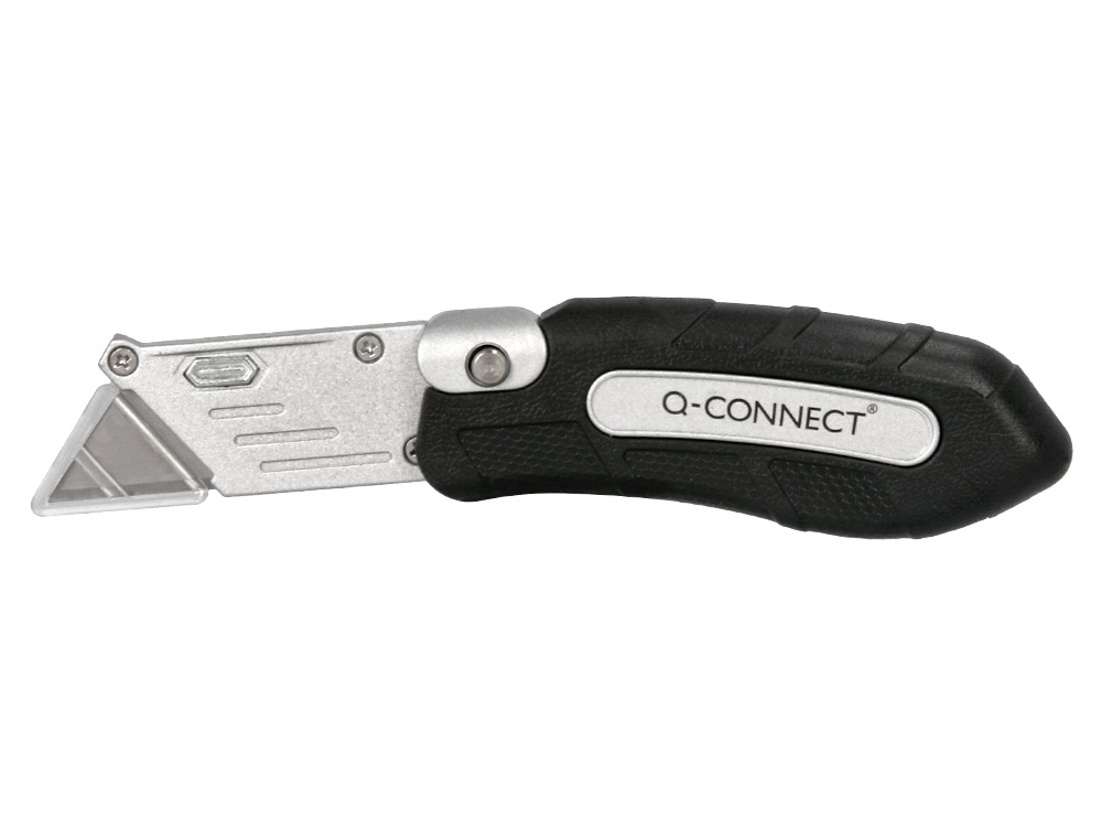 CUTER Q-CONNECT METALICO ANCHO PLEGABLE CON MANGO ANTIDESLIZANTE CUCHILLA 19 MM XD-925 CONCLIP BLISTER 1 UNIDAD