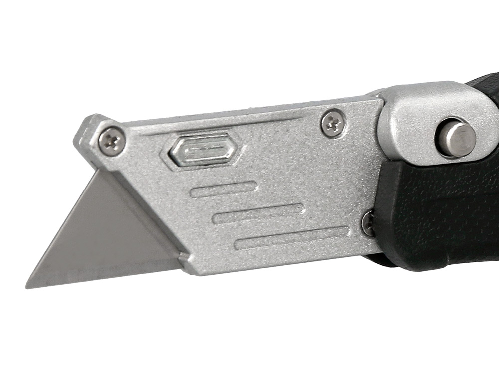 CUTER Q-CONNECT METALICO ANCHO PLEGABLE CON MANGO ANTIDESLIZANTE CUCHILLA 19 MM XD-925 CONCLIP BLISTER 1 UNIDAD