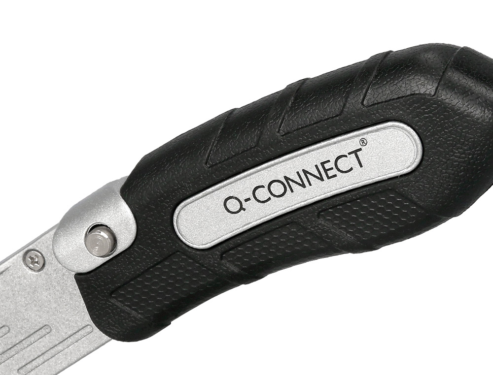 CUTER Q-CONNECT METALICO ANCHO PLEGABLE CON MANGO ANTIDESLIZANTE CUCHILLA 19 MM XD-925 CONCLIP BLISTER 1 UNIDAD