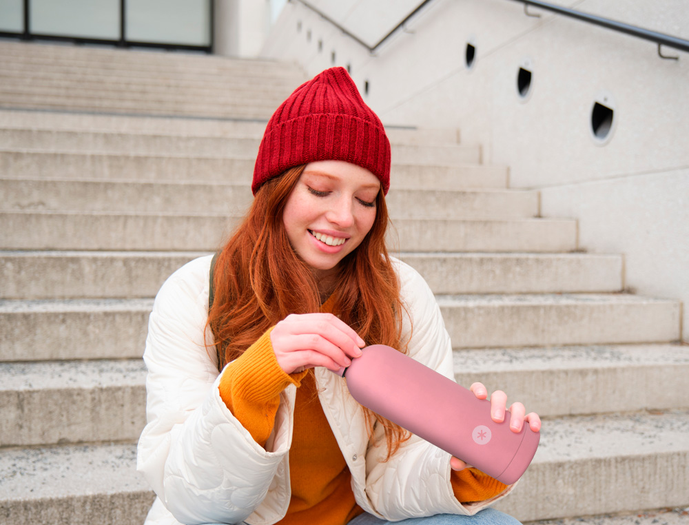 BOTELLA PORTALIQUIDOS ANTARTIK ISOTERMICA ACERO INOXIDABLE LIBRE DE BPA COLOR ROSA 750 ML