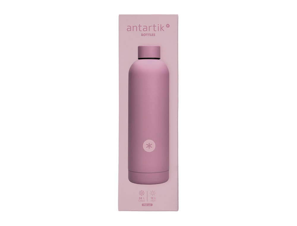 BOTELLA PORTALIQUIDOS ANTARTIK ISOTERMICA ACERO INOXIDABLE LIBRE DE BPA COLOR ROSA 750 ML