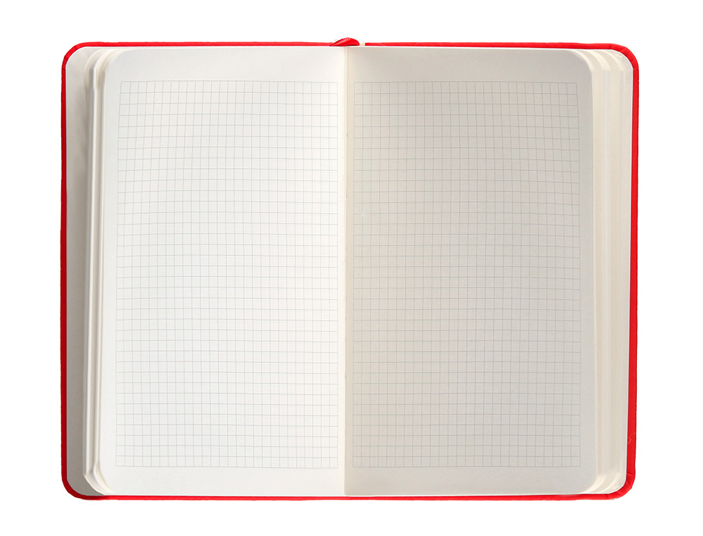 CUADERNO CON GOMILLA ANTARTIK NOTES TAPA DURA A6 HOJAS CUADRICULA ROJO 100 HOJAS 80 GR FSC