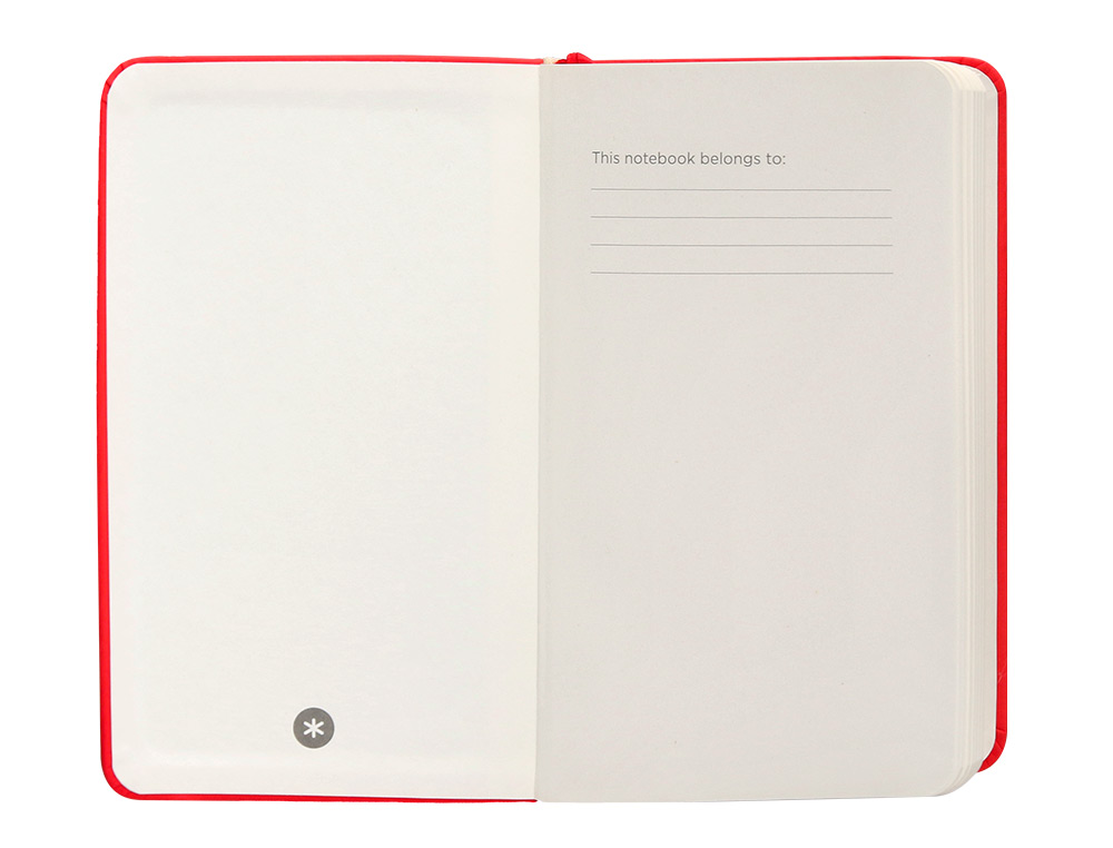 CUADERNO CON GOMILLA ANTARTIK NOTES TAPA DURA A6 HOJAS CUADRICULA ROJO 100 HOJAS 80 GR FSC