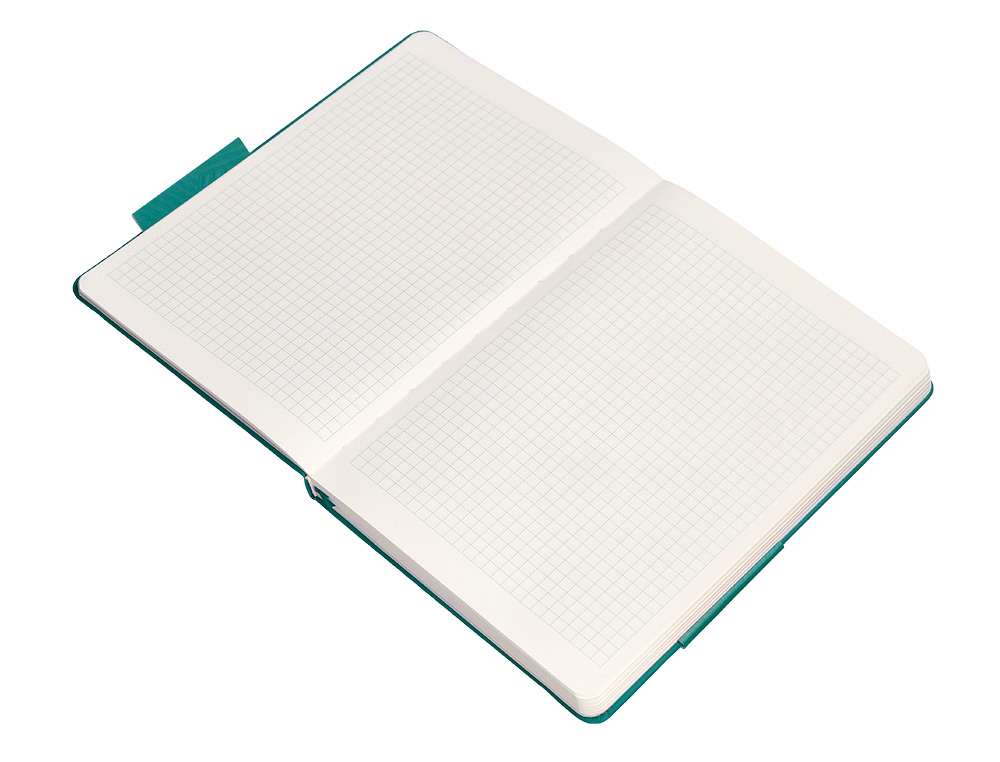 CUADERNO CON GOMILLA ANTARTIK NOTES TAPA DURA A5 HOJAS CUADRICULA VERDE AGUAMARINA 100 HOJAS 80 GR