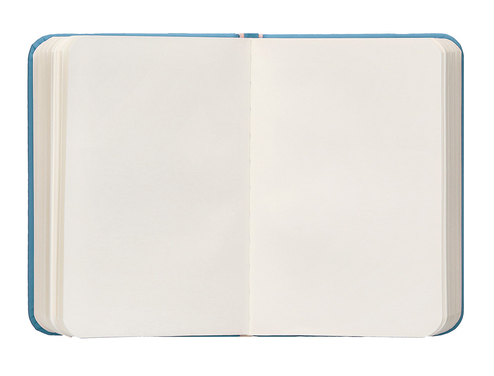 CUADERNO CON GOMILLA ANTARTIK NOTES TAPA DURA A7 HOJAS LISAS AZUL CLARO 80 HOJAS 80 GR FSC