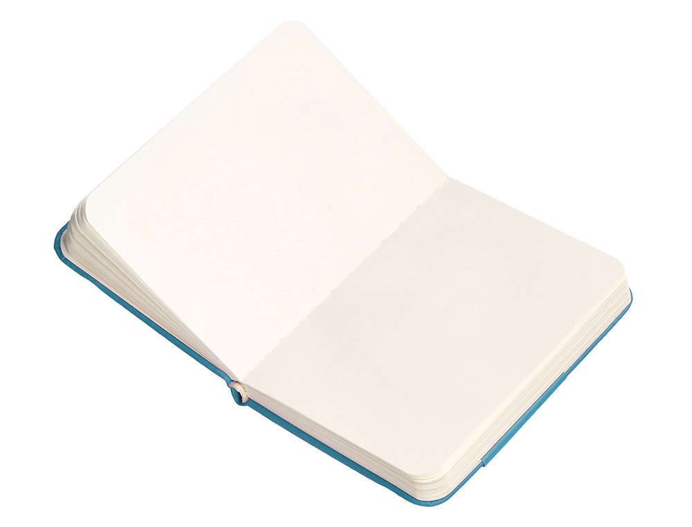 CUADERNO CON GOMILLA ANTARTIK NOTES TAPA DURA A7 HOJAS LISAS AZUL CLARO 80 HOJAS 80 GR FSC