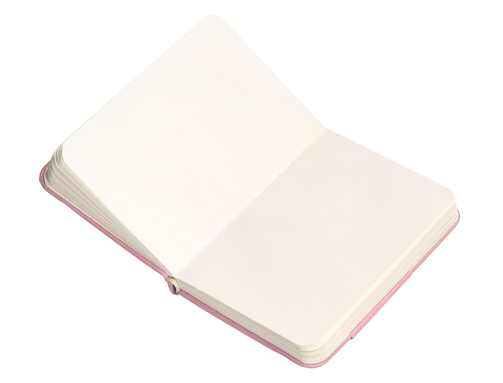CUADERNO CON GOMILLA ANTARTIK NOTES TAPA DURA A7 HOJAS LISAS ROSA PASTEL 80 HOJAS 80 GR FSC