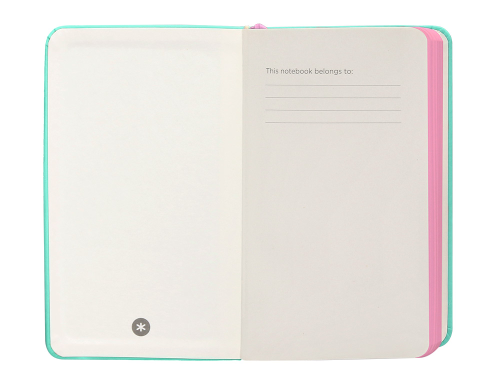 CUADERNO CON GOMILLA ANTARTIK NOTES TAPA DURA A6 HOJAS CUADRICULA ROSA Y TURQUESA 100 HOJAS 80 GR FSC