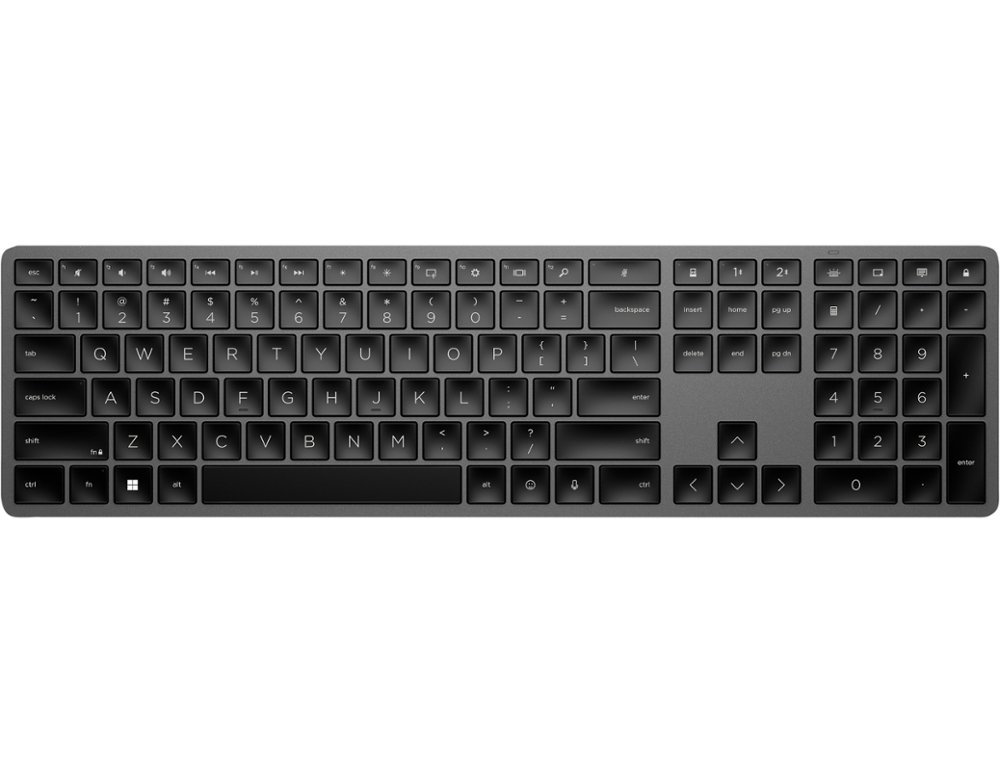 TECLADO HP 975 DUAL INALAMBRICO BLUETOOTH 5.0 RETROILUMINACION USB-C COLOR GRIS