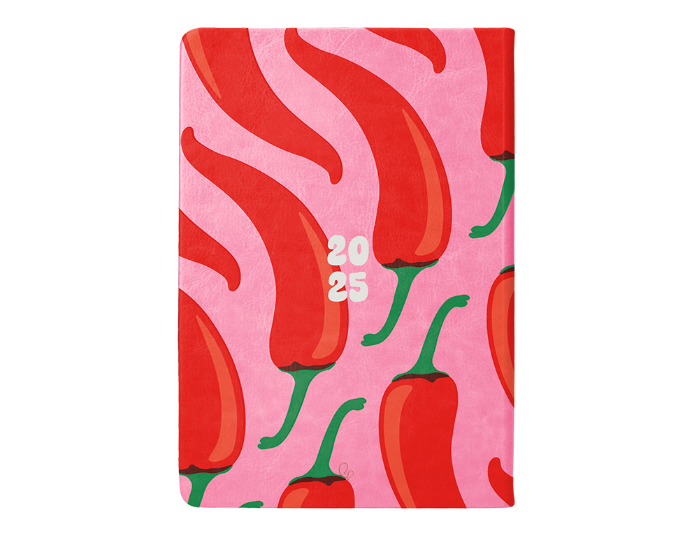 AGENDA ENCUADERNADA LIDERPAPEL KINAROS A5 2025 DIA PAGINA COLOR ROSA PAPEL 70 GR