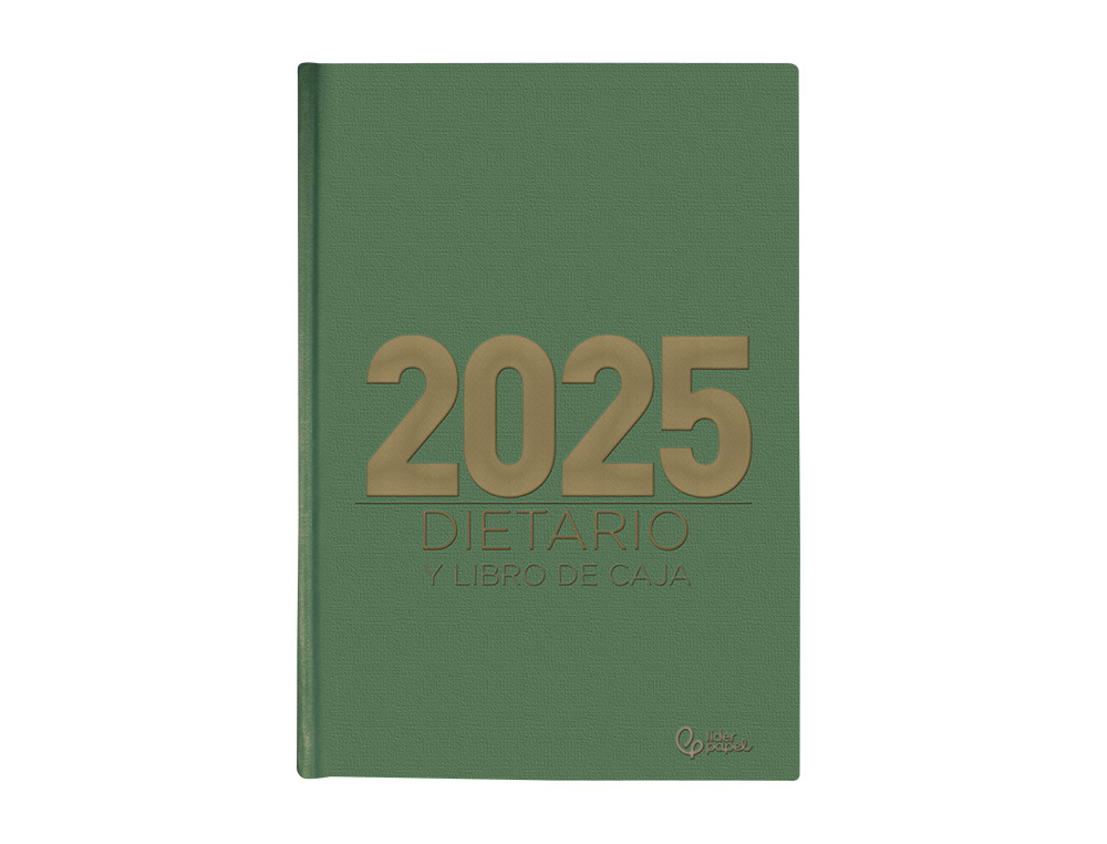 DIETARIO LIDERPAPEL 2025 OCTAVO 12X16,5 CM COLOR VERDE PAPEL 70 GR