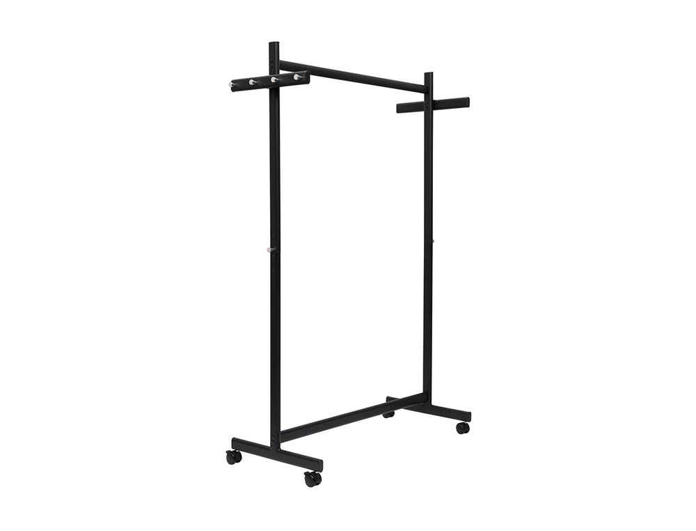 PERCHERO MAUL SAMBA 10 COLGADORES CABALLETE CON RUEDAS COLOR NEGRO 116X508X1725 MM