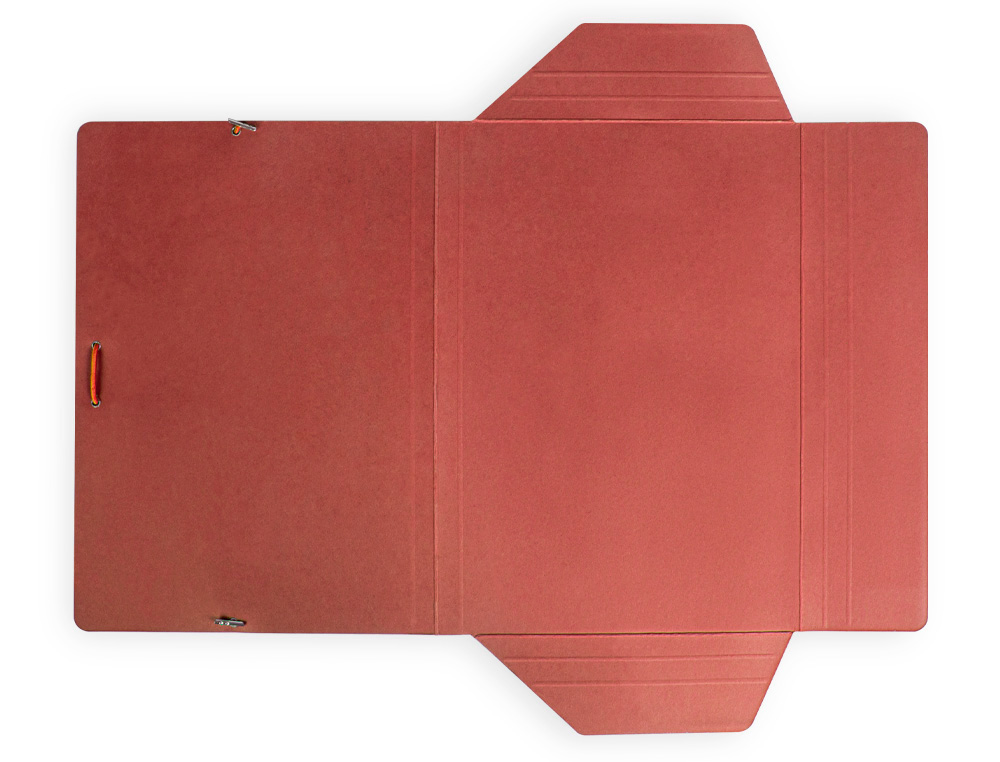 CARPETA LIDERPAPEL GOMAS DIN A3 TRES SOLAPAS CARTON PLASTIFICADO 800 GR COLORES SURTIDOS