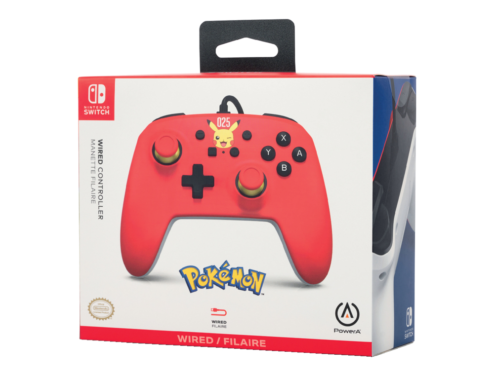 MANDO POWER A CON CABLE PARA NINTENDO SWITCH LAUGHING PIKACHU