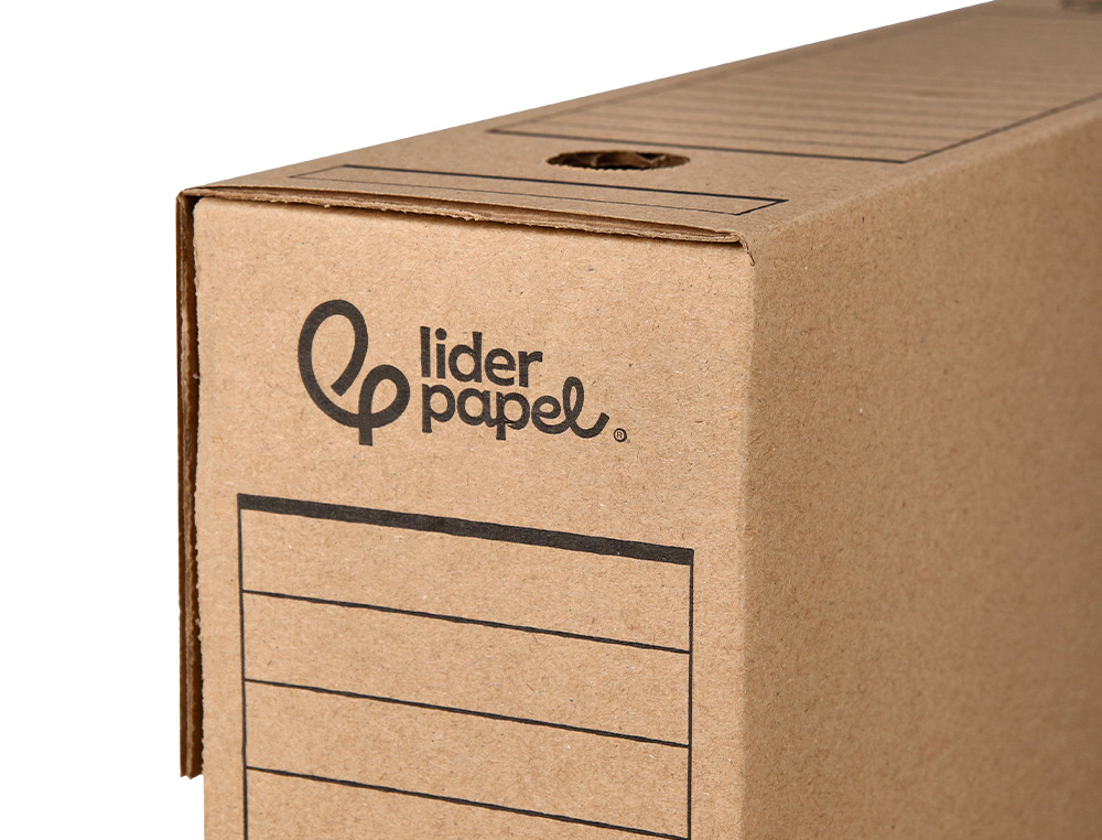 CAJA ARCHIVO DEFINITIVO LIDERPAPEL FOLIO CARTON RECICLADO 325G/M2 LOMO 100 MM KRAFT 365X100X251 MM