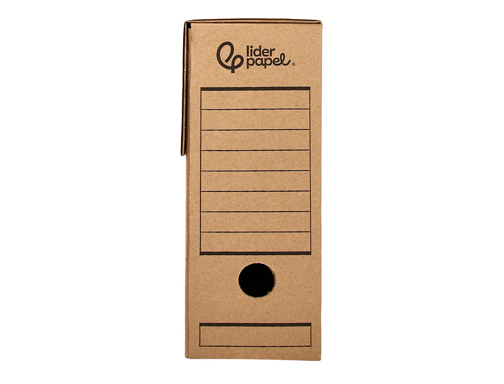 CAJA ARCHIVO DEFINITIVO LIDERPAPEL FOLIO CARTON RECICLADO 325G/M2 LOMO 100 MM KRAFT 365X100X251 MM