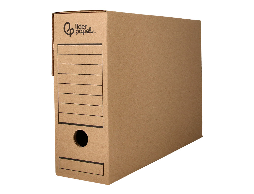 CAJA ARCHIVO DEFINITIVO LIDERPAPEL FOLIO CARTON RECICLADO 325G/M2 LOMO 100 MM KRAFT 365X100X251 MM