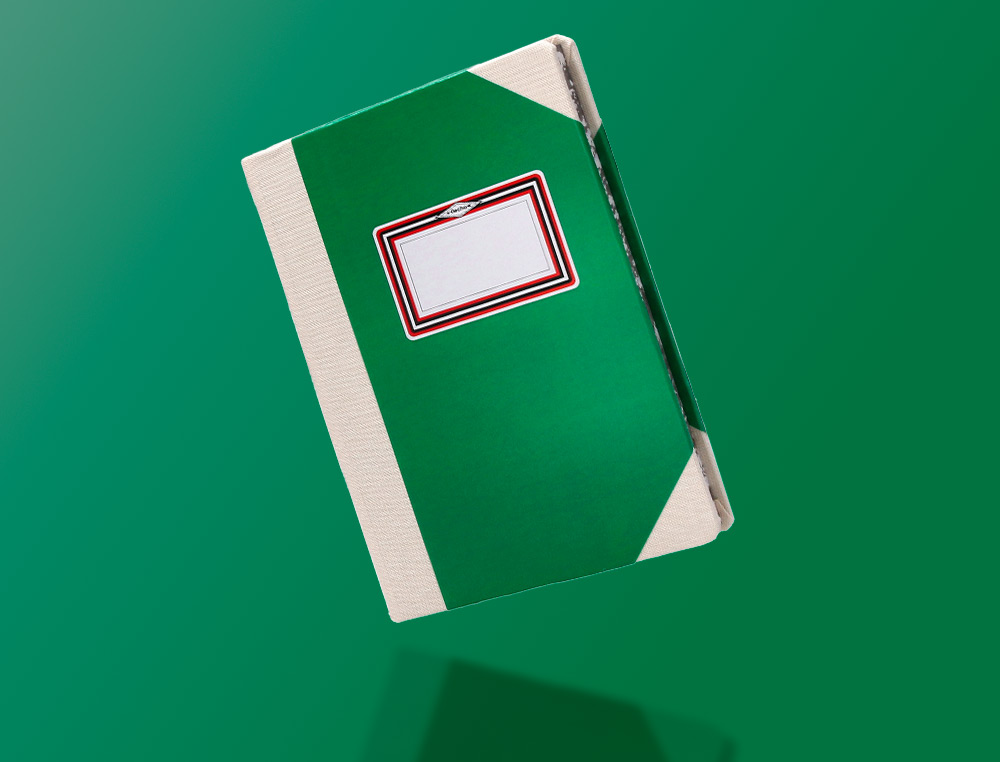LIBRO CARTONE COSIDO FERNANDES FLECHA DIN A5+ LISO 50 HOJAS 100 GR VERDE