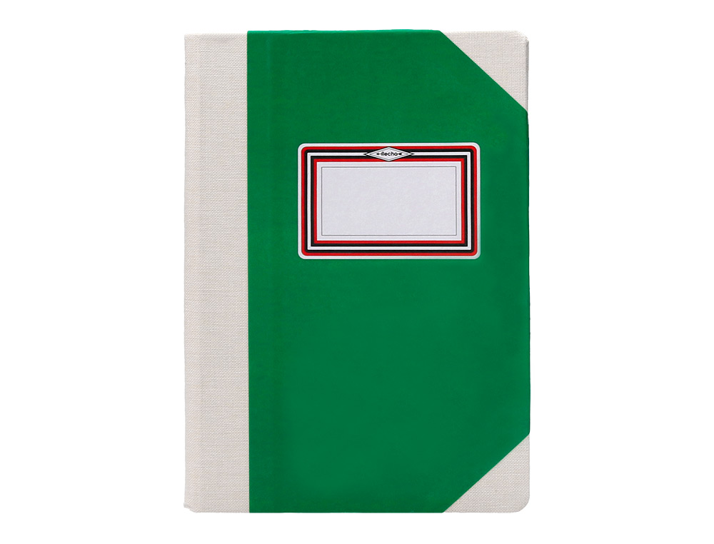 LIBRO CARTONE COSIDO FERNANDES FLECHA DIN A5+ LISO 50 HOJAS 100 GR VERDE