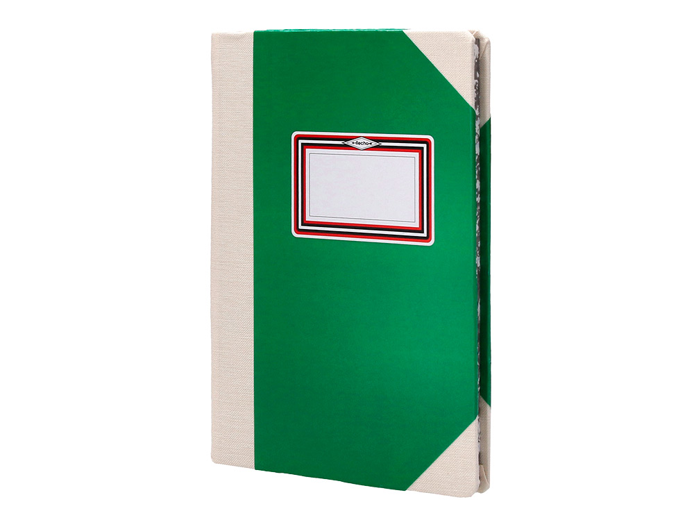 LIBRO CARTONE COSIDO FERNANDES FLECHA DIN A5+ LISO 50 HOJAS 100 GR VERDE