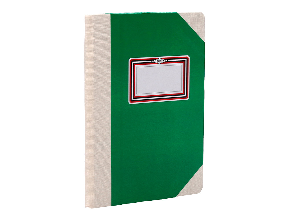 LIBRO CARTONE COSIDO FERNANDES FLECHA DIN A5+ LISO 50 HOJAS 100 GR VERDE
