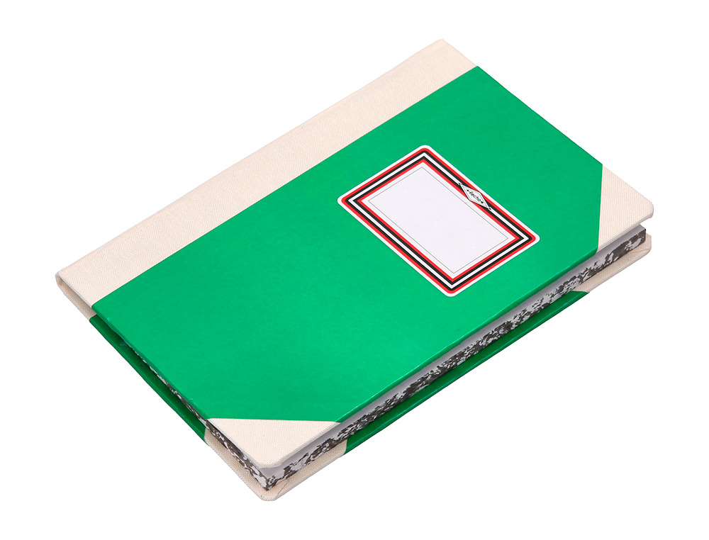 LIBRO CARTONE COSIDO FERNANDES FLECHA DIN A5+ LISO 50 HOJAS 100 GR VERDE
