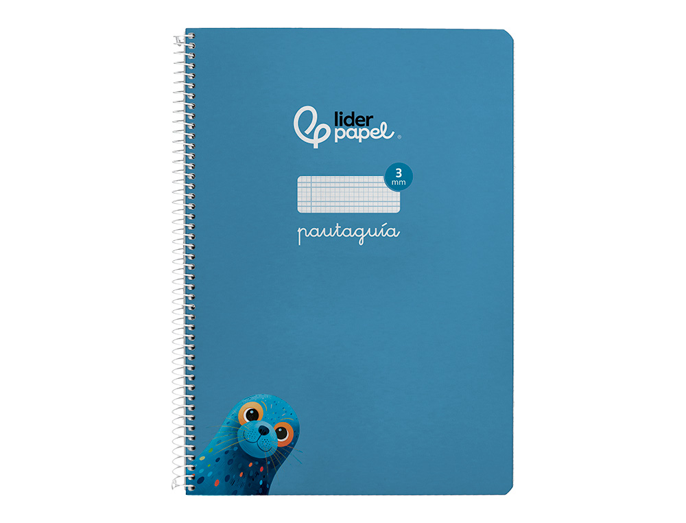 CUADERNO ESPIRAL LIDERPAPEL DIN A4 PAUTAGUIA TAPA DURA 80H 90 GR CUADRO PAUTADO 3MM COLOR AZUL