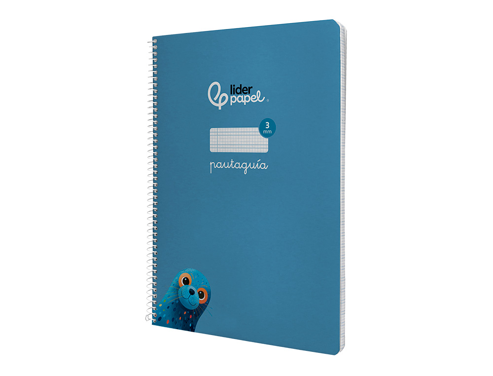 CUADERNO ESPIRAL LIDERPAPEL DIN A4 PAUTAGUIA TAPA DURA 80H 90 GR CUADRO PAUTADO 3MM COLOR AZUL