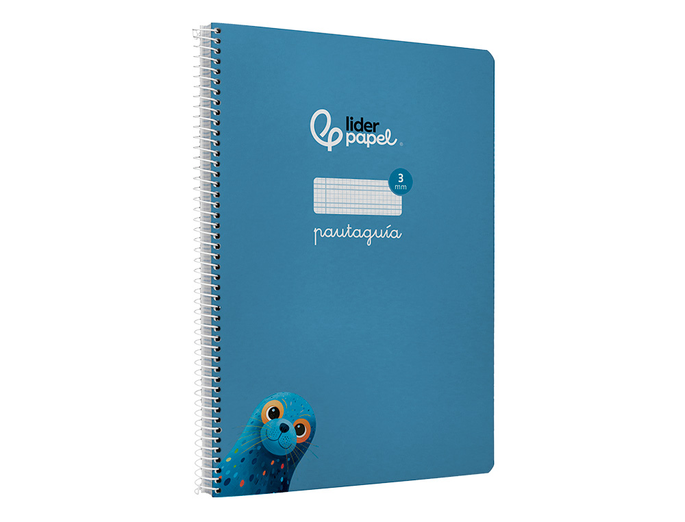 CUADERNO ESPIRAL LIDERPAPEL DIN A4 PAUTAGUIA TAPA DURA 80H 90 GR CUADRO PAUTADO 3MM COLOR AZUL