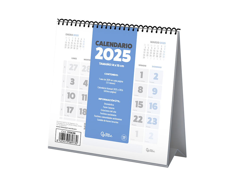 CALENDARIOS LIDERPAPEL 2025 PACK DE 24 UNIDADES DISEÑOS SURTIDOS LOTE
